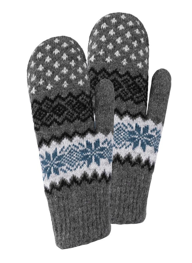OVOY Winter Double Layer Knit Mittens for Men-Women - Warm Soft Snow Gloves for Cold Weather Accessories for Gift - Image 5